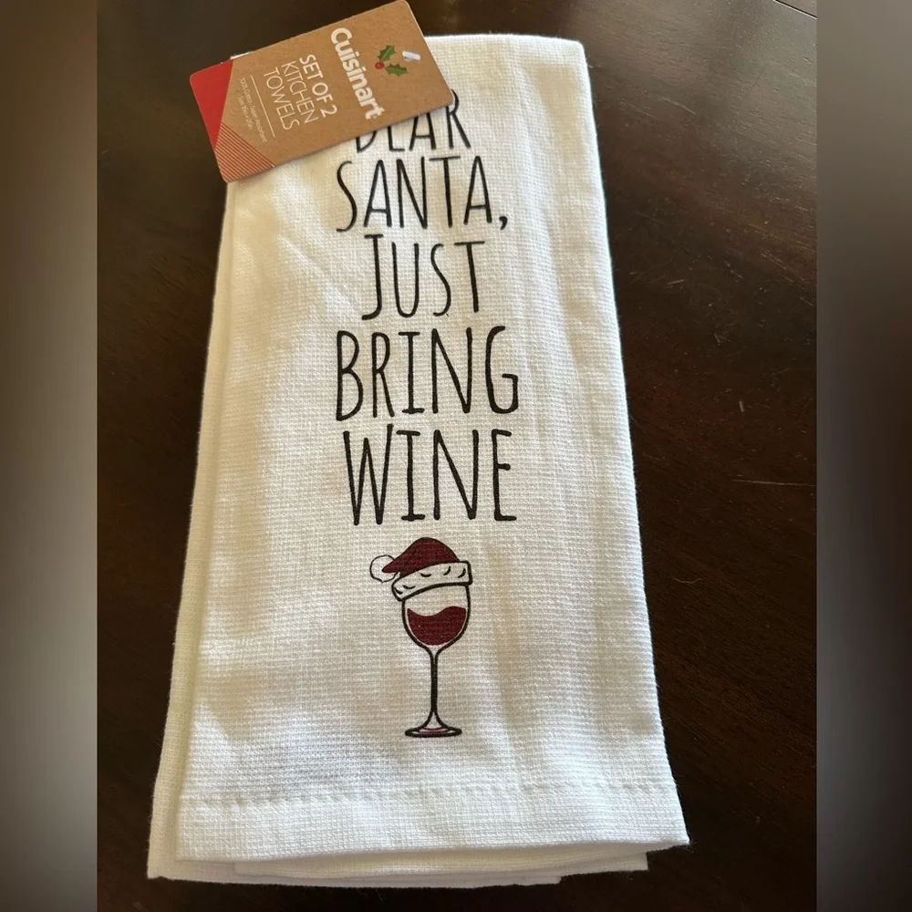 Cuisinart White and Red Wine-Themed Hand Towel
